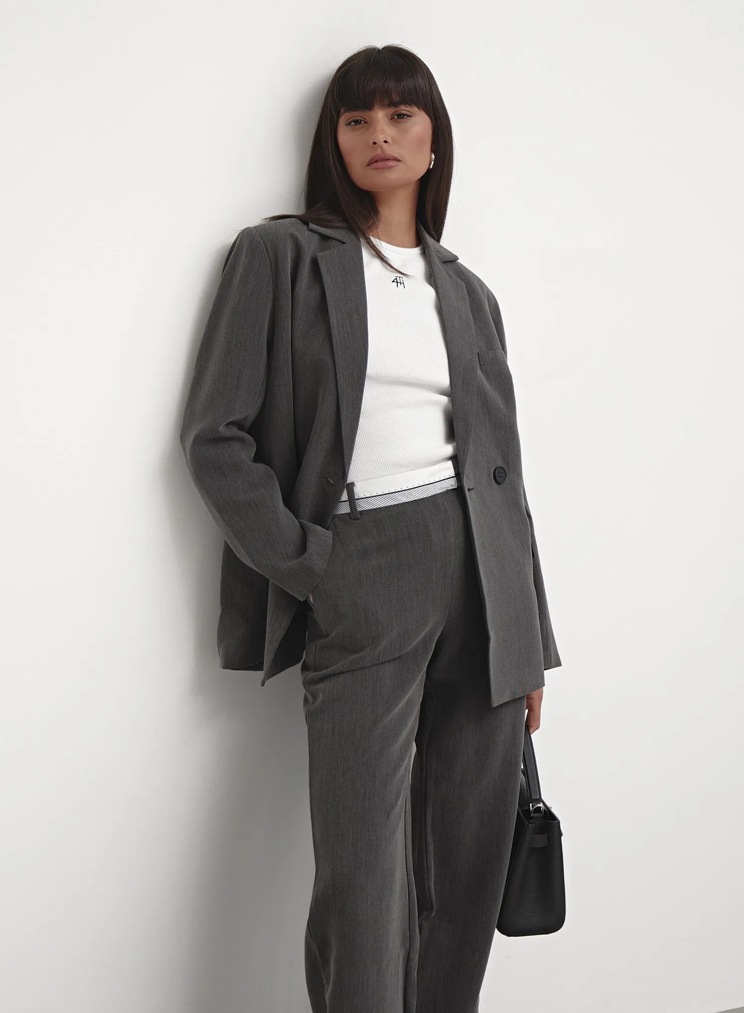 Dark Grey Tailored Blazer – Mihalia 